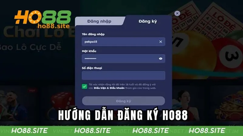 Hướng dẫn chi tiết 3 bước đăng ký HO88