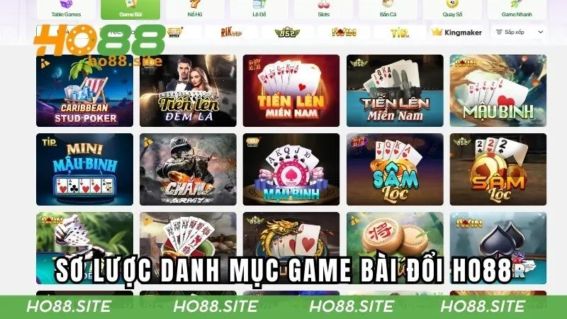 Sơ lược danh mục game bài đổi thưởng tại HO88
