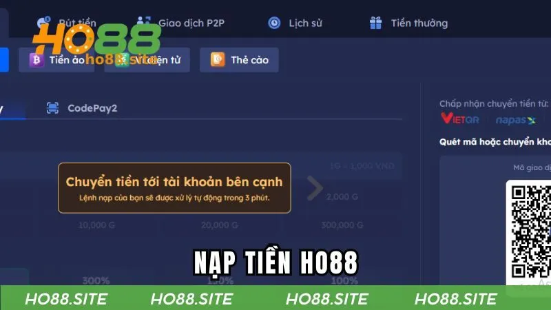 Nạp Tiền HO88 - An Toàn, Bảo Mật Xử Lý Chỉ Trong 30 Giây
